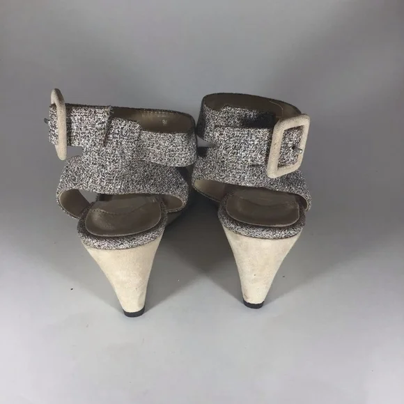 J. Renee Women's Kirkly Glitter and Suede Wedge Heel. Brown & Beige Size 7M - Picture 5 of 7